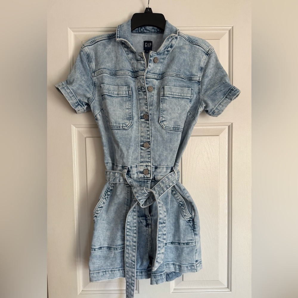 Gap Denim Short Sleeve Romper-Size 4